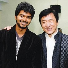 Jackie Chan with actor Vijay in 2008