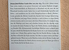 Infotafel am Wohnhaus von Jakob Richter-Linder (1789–1874) Claragraben 38, Basel