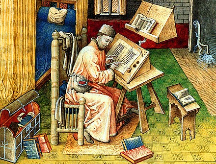 The scribe Jean Miélot at work