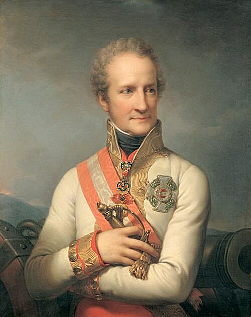 Johann I Joseph, Prince of Liechtenstein from 1805 to 1806 and 1814 to 1836, by Johann Baptist von Lampi the Elder. Liechtenstein Museum, Vienna