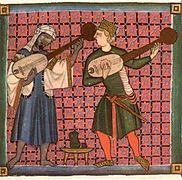 Músicos o juglares representados en las Cantigas de Santa María, siglo XIII.