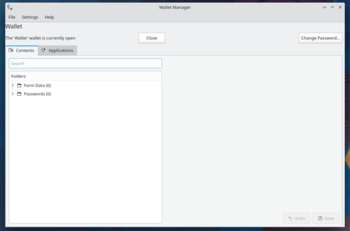 Managing Wallets in KWallet. KWallet Interface.PNG