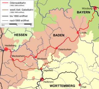 <span class="mw-page-title-main">Odenwald Railway (Baden)</span> Railway line in Germany