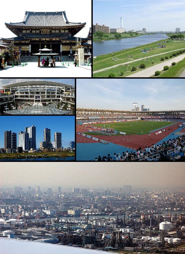 Kawasaki Daishi, Tama River, Lazona Kawasaki Plaza, Musashi-Kosugi area, Todoroki Athletics Stadium, Keihin industrial area