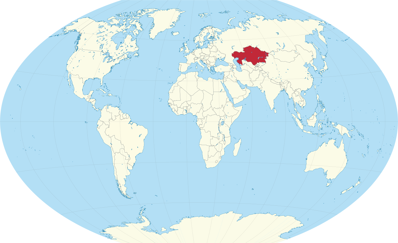 Map Of The World Kazakhstan File:Kazakhstan in the world (W3).svg