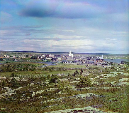 View of the old town of Kem. Photo by S.M.Prokudin-Gorsky, 1916