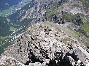 The partly protected north arête