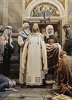 "Prenses Olga (Vaftiz)".  "Kutsal Rus" üçlemesinin ilk bölümü.  1993. Tuval üzerine yağlı boya  140×100