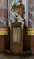 English: A confessional with baroque sculptures at Klosterkirche Fürstenfeld (Maria Himmelfahrt). Deutsch: Beichtstuhl mit barocken Skultpuren in der Klosterkirche Fürstenfeld (Maria Himmelfahrt).