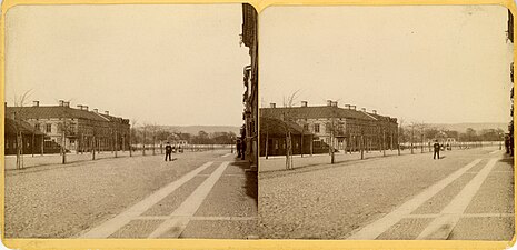 Kungsgatan västerut, troligen 1870-talet. I bakgrunden skymtar Stora Limugnen.