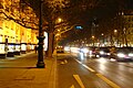 Kurfürstendamm an der Leibnizstraße bei Nacht. Blick in Richtung Bleibtreustraße. Berlin-Charlottenburg