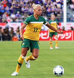 Kyah Simon playing against Japan WNT in 2012.jpg