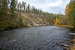 Lägstaån har eroderat bort en bit av Åseleåsen - söder om Vändåtberget - som bildats under istidens slut.