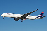 LATAM Brazil Airbus A350-900 F-WZGU (to PR-XTE) (28915136883).jpg
