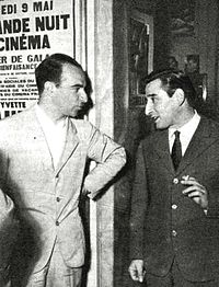 Alberto Lattuada (izq.) y Renato Rascel en el Festival de Cannes de 1952.