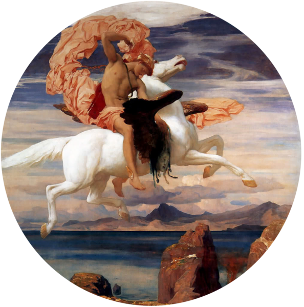 File:Leighton, Frederic - Perseus On Pegasus Hastening To the Rescue of Andromeda - 1895-96.png