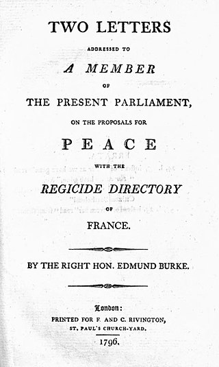 <i>Letters on a Regicide Peace</i> Work by Edmund Burke