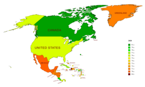 Life expectancy map -North America -2020 -with names.png