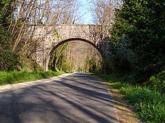 La voie verte à Vals-les-Bains, proche de Lalevade-d'Ardèche.