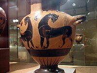 Гідрія із левицями. Музей мистецтва Кіклад, Афіни.