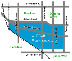 Mapa das proximidades de Little Portugal