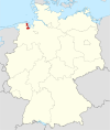 Tyskland, beliggenhed af Landkreis Friesland markeret