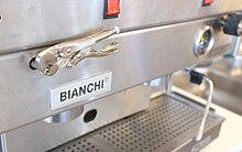 Locking pliers being used as a substitute knob on an espresso machine. Locking plier misuse.JPG