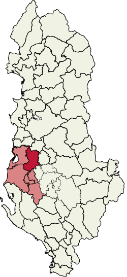 Lushnje kommune innafor regionen Fier