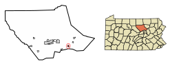 Lycoming County Pennsylvania Incorporated and Unincorporated areas Muncy Highlighted.svg