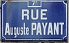 Lyon 7e - Rue Auguste Payant, plaque (retouchée).jpg