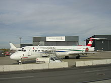 MD-83 der Austrian Airlines. Im Juni 2005 wurde die letzte MD-80 der Austrian ausgemustert.