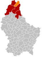 Lage von Weiswampach im Großherzogtum Luxemburg