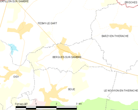 Mapa obce Bergues-sur-Sambre