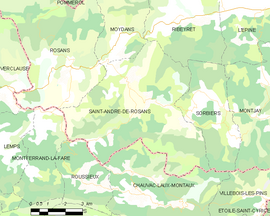 Mapa obce Saint-André-de-Rosans