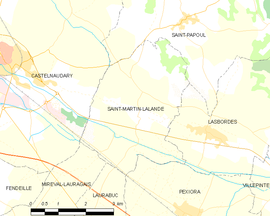 Mapa obce Saint-Martin-Lalande