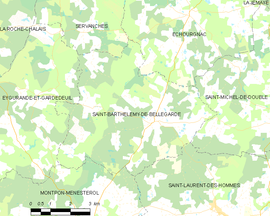 Mapa obce Saint-Barthélemy-de-Bellegarde