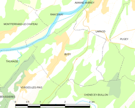 Mapa obce Busy