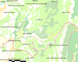 Mapa obce Choranche