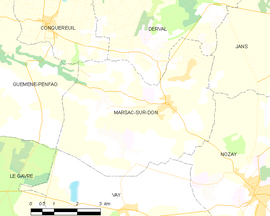 Mapa obce Marsac-sur-Don