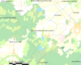 Mapa obce Vieilles-Maisons-sur-Joudry