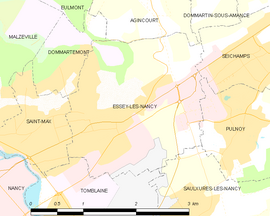 Mapa obce Essey-lès-Nancy