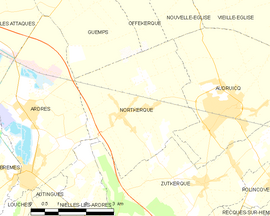 Mapa obce Nortkerque