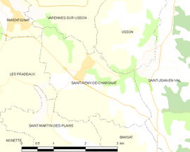 Mapa obce Saint-Rémy-de-Chargnat