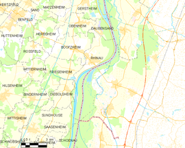 Mapa obce Rhinau