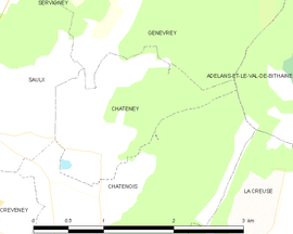 Mapa obce Châteney