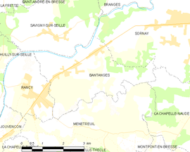 Mapa obce Bantanges