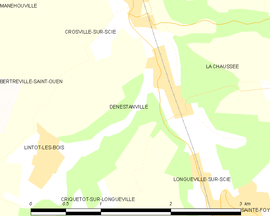 Mapa obce Dénestanville