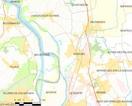 Mapa obce Sorgues