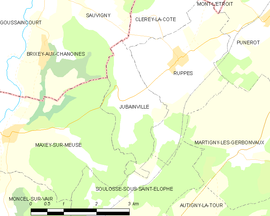 Mapa obce Jubainville