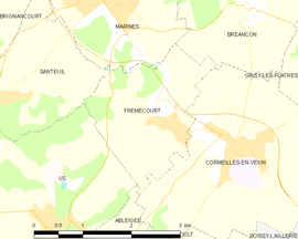 Mapa obce Frémécourt